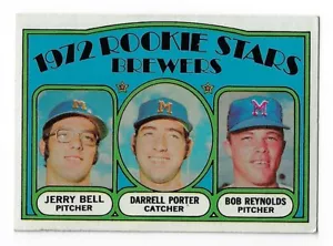 1972 Topps Set Break #162 Brewers Rookies (Jerry Bell, Darrell Porter, Bob Reyno - Bild 1 von 2