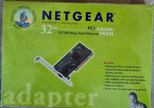 Vintage Netgear FA311 PCI Network Interface Card (NIC) - New in Box, Unopened - Afbeelding 1 van 3