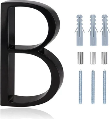 House Letters and Numbers for Outside, 5 Inch Modern Letter B 5 Inch Black - Image 1 of 3