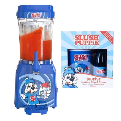 Slush Puppie 1L Slushie Making Machine & Cup w/Blue Raspberry Syrup Drink Set - image 1 of 4