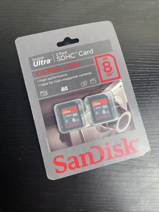 SanDisk 8 GB Ultra SDHC Memory Card To 20MB/s 2-Pack (SDSDH2-008G-AC11) - Picture 1 of 2
