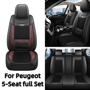 For Peugeot 206 301 406 405 407 5-Seat full Set PU Leather Ice thread Seat Cover - Picture 1 of 20