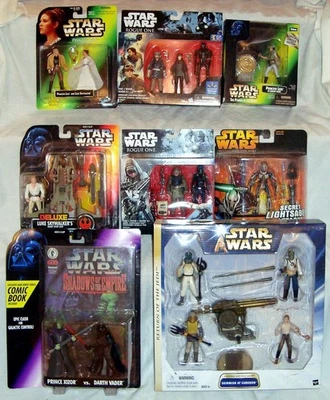 Lote de 8 juegos de figuras de acción de lujo de Star Wars sin usar, en caja Hasbro Kenner Toys Leia Vader + Foto 1 de 4