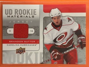 2008-09 Upper Deck Brandon Sutter UD Rookie Materials #RM-BS Hockey Hurricanes - Picture 1 of 2