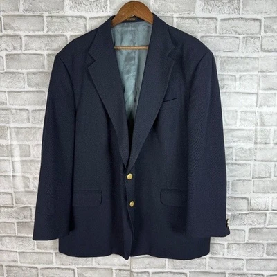 Abrigo Blazer Deportivo Stafford Dacron Poliéster Azul Marino Dorado Botones Para Hombre 50R Foto 1 de 4
