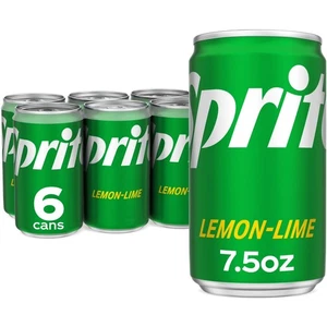 Sprite Zitrone Limette Mini Soda Pop Erfrischungsgetränk, 7,5 flüssige Unzen, 6er-Pack Dosen. - Bild 1 von 9