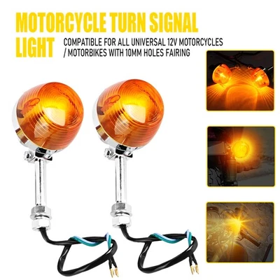 For Honda CT70 CT90 XL100 CB350 CM400 Amber Pair Turn Signal Indicators Light EA - Image 1 of 4