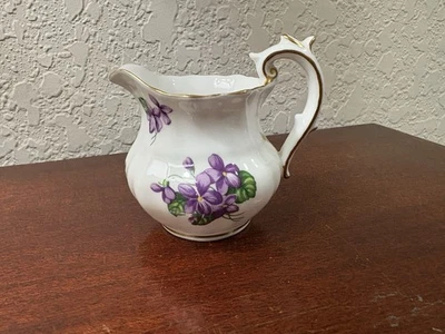 Royal Crown Derby Vintage Bone China Miniature Pitcher Woodland Violets - Image 1 of 4