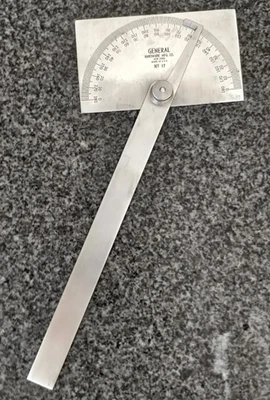 USA🇺🇸 General Tools #17 Chrome finish, Stainless Steel Protractor - Image 1 of 4