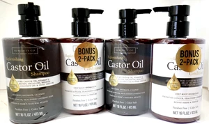4 BOTELLAS x SJ ACEITE DE RICINO REPONEDOR DE BELLEZA 2 piezas CHAMPÚ + 2 piezas ACONDICIONADOR - Imagen 1 de 4