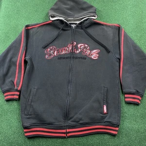Vintage Southpole Hoodie Mens M Black Y2K Emo Baggy Grunge Full Zip Sweatshirt - Picture 1 of 8