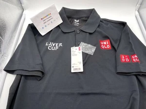Medium, M, Laver Cup 2021 x UNIQLO Black Logo Dry-EX Polo Tee STAFF ONLY 🚨 RARE - Picture 1 of 2