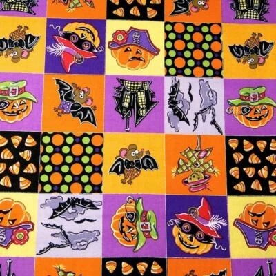 81 Halloween Scenes in 2.5" Squares, Black Orange Purple & Metallic Silver, - Image 1 of 3