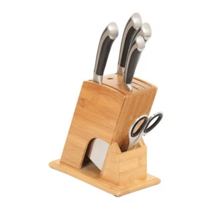 Soporte para cuchillos de bambú organizador de almacenamiento de cocina soporte estante insertado - Imagen 1 de 11