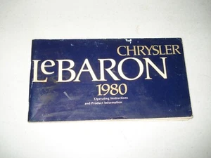 1980 CHRYSLER LEBARON OWNERS MANUAL ORIGINAL GLOVEBOX BOOK RARE - Picture 1 of 2