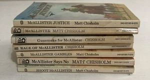 Lot Of 7 McAllister Mass Market PB Books By Matt Chisholm: Gunsmoke For McAllist - Picture 1 of 4