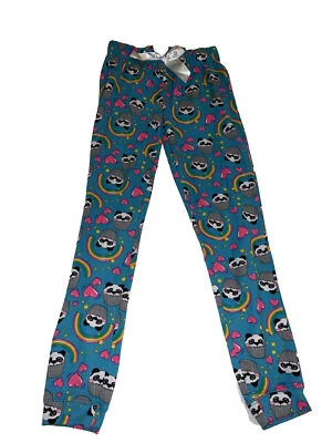 Pantalones de pijama multicolor Sleep On IT para niñas talla mediana 10/12 Panda Rainbow Hearts Foto 1 de 4