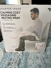 Sharper Image Calming Cozy Massaging Heating Wrap Grey with Sherpa Lining