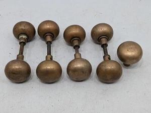 Antique Brass Door Knob Lot Vintage House Hardware Salvage Knobs Used Handle - Picture 1 of 17