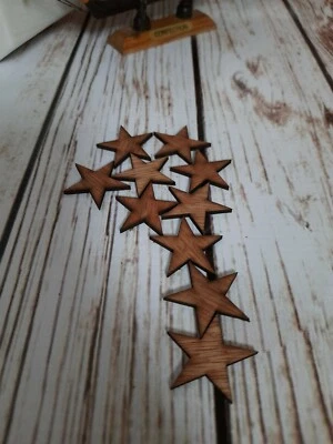 DIY Wooden Pieces Star Shape 10PCS wood cutouts decorative accessories 3cm high - Image 1 of 4