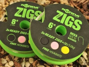 Korda Ready Zigs PÚAS 8 libras * MEZCLA TALLA 10 * Pesca gruesa de carpa pesca pesca pesca * - Imagen 1 de 3