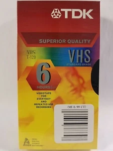 2 TDK Superior Quality VHS T-120 Standard Grade 6 Hrs Of Recording - Picture 1 of 2
