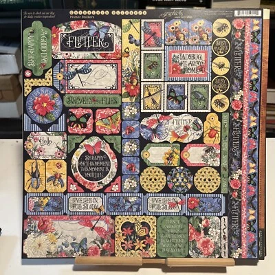 GRAPHIC 45 LOT 27 Sheets 12 x 12 - 9 Die Cut Pieces - 1 12x12 Sticker Sheet Read - Image 1 of 4