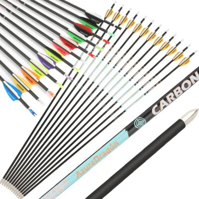 32" Pure Carbon Arrows 24T SP300-1000 ID4.2mm Recurve Bow Shooting Hunting 003" - Image 1 of 4