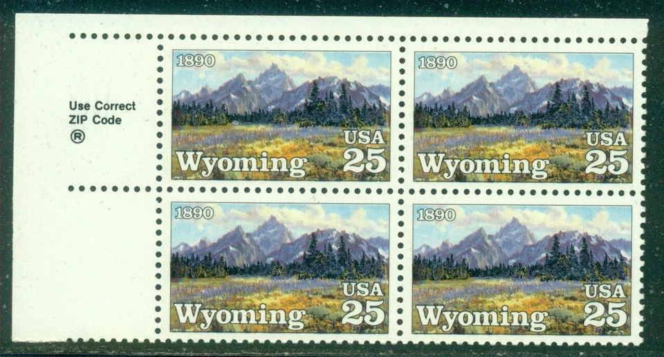 SCOTT # 2444 ZIP BLOCK, WYOMING, MINT, OG, NH, GREAT PRICE! - Image 1 of 1