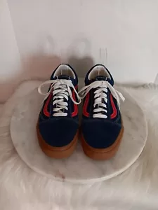 Vans Off The Wall Herren Größe 8 Turnschuhe Blau Rot Wildleder und Canvas. - Bild 1 von 13