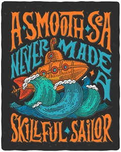 Póster vintage 8x10 impresión de giclee A SMOOTH SEA NUNCA HACE UN MARINERO HÁBIL - Imagen 1 de 1