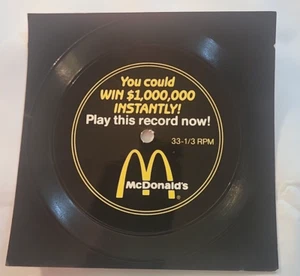 MCDONALDS YOU COULD WIN $1,000,000 INSTANTLY Promotional 33 1/3 record - Picture 1 of 3