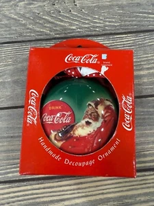 Coca-Cola Santa Handmade Decoupage Christmas Ornament By Enesco 1994 - Picture 1 of 3