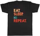 Eat Sleep Radio Mens T-Shirt Broadcasting Signal Broadcast Station Tee Gift
