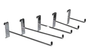 100 x Single Gridwall Hooks Long Chrome Prong Gridwall Display 10" Long Hooks - Picture 1 of 1