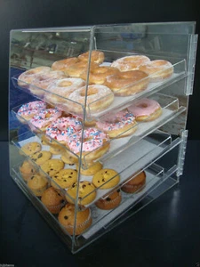 Estuche de acrílico Displays2buy con 4 bandejas pastelería panadería rosquilla bagels galletas - Imagen 1 de 8