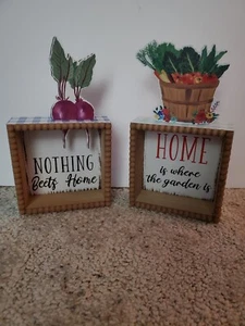 2 Brand New Pioneer Woman Wooden Box Signs Beets & Home! - Picture 1 of 3