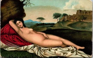 Vintage Postcard Giorgione Sleeping Venus Woman Famous Painting Dresden Germany - Picture 1 of 3