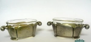 Coppia di saline aperte Art Decò in argento Cecoslovacchia anni '30 - Foto 1 di 7