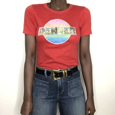 Camiseta De Colección Años 70 80 Roja Denver Laminada Manga Corta Pequeña Foto 1 de 4