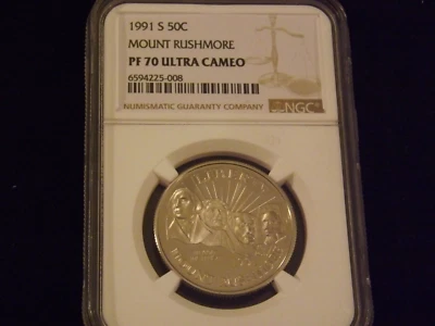 1991-S    50 C        Mount Rushmore        NGC  PF  70 ULTRA CAMEO - Image 1 of 2
