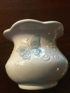 PURPLE CERAMIC BUTTERFLY CANDLE HOLDER - Picture 1 of 5