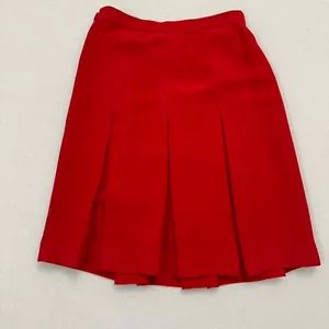 Casual Corner Collectibles Red Pleated Skirt Size 2 High Quality Fabric - Picture 1 of 6