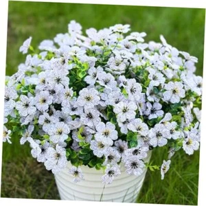 12 Bundles White Artificial Flowers Spring Decoration, Fake Flowers Silk - Picture 1 of 7