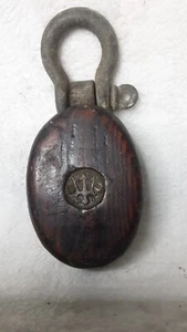 1950 1960 Merriman Of Boston Single Brass Nautical Brass Wood Metal Clevis. T6 - Foto 1 di 7