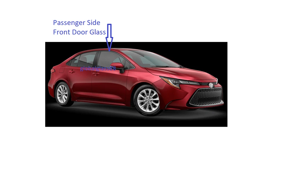 Fits 2019-2024 Toyota Corolla 4Dr Passenger Side RIGHT Front Door Glass Window - Image 1 of 1