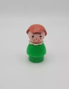 Bambina capelli rossi con abito verde - Fisher Price - Little People - Vintage - USATO - Foto 1 di 2