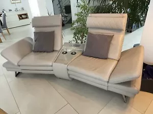 Mondo Designer Leder-Sofa, TV-Ledergruppe mit elektrischer Relax-Funktion - Bild 1 von 12