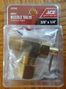 Ace 3/8" Compression Tube x 1/4" Male MPT Brass Angle Needle Valve Lead Free - Picture 1 of 3