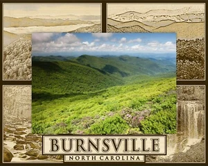 Marco de madera grabado láser Burnsville Carolina del Norte (5 x 7) - Imagen 1 de 2